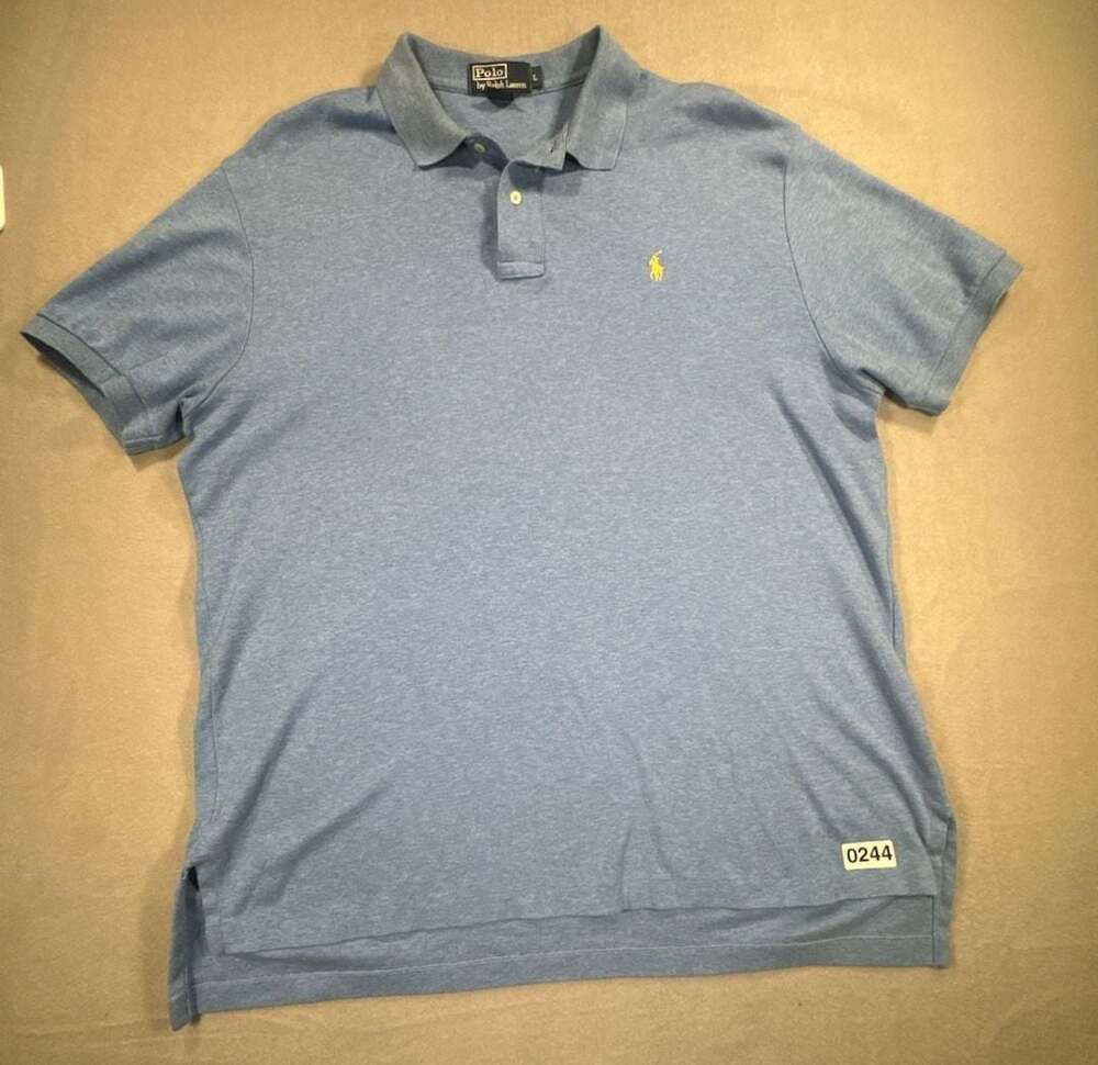 Polo Ralph Lauren Classic Fit Short Sleeve Polo Shirt Blue Heather Size Large